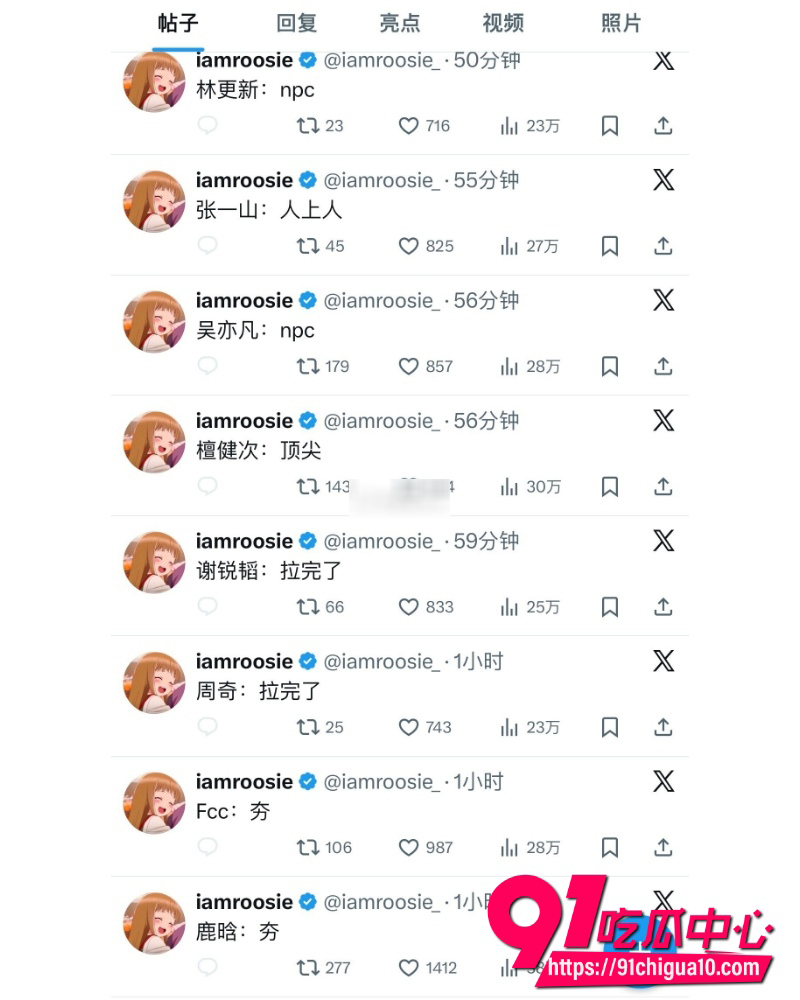 网红女魔头司晓迪后续 转战推特将顶流按床技分级 某男星惨沦拉完了！