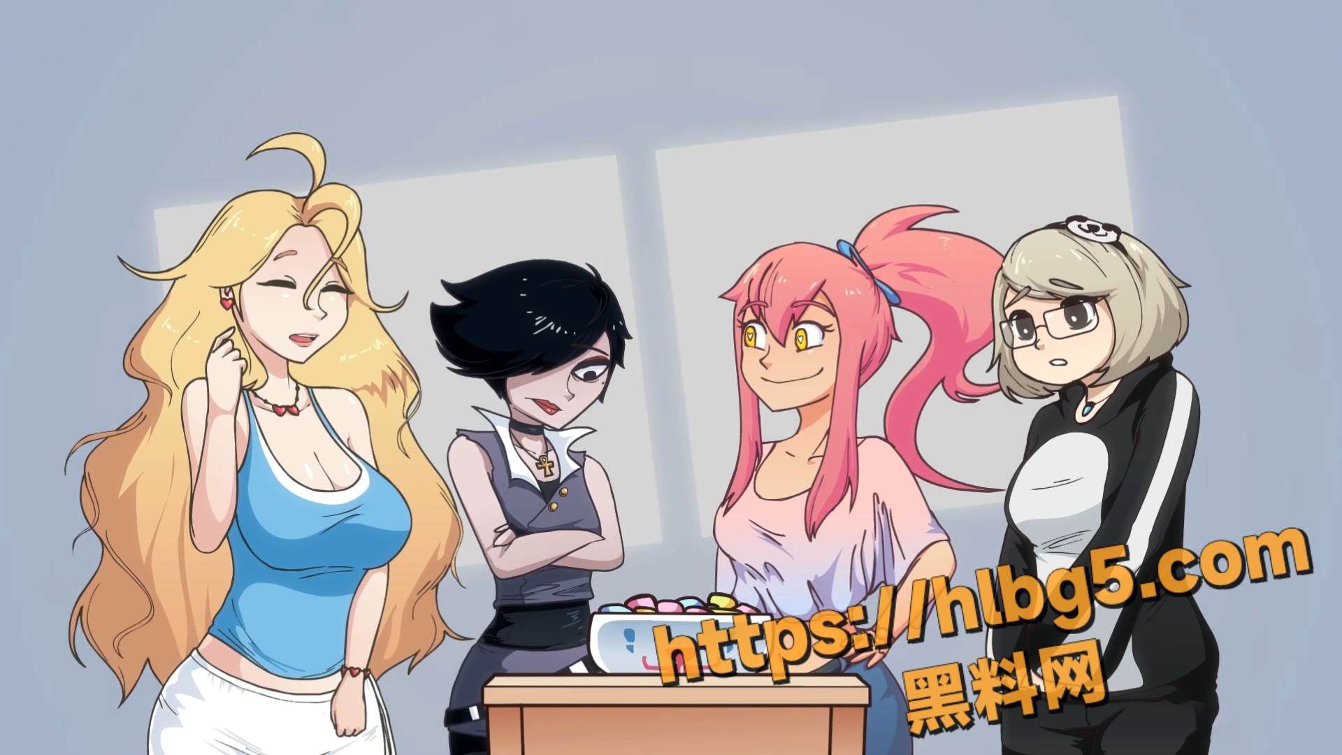 高质量色情原创动画 四名美少女在家里玩派对游戏被兔子恶魔操飞！Derpixon大佬系列作品