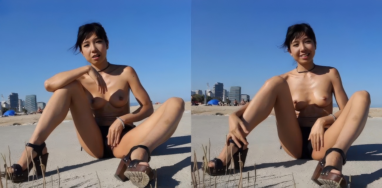 亚裔户外露出博主 迪卡侬沙滩全裸行走 翘臀摇摆美乳晃动 当众自慰太刺激了！