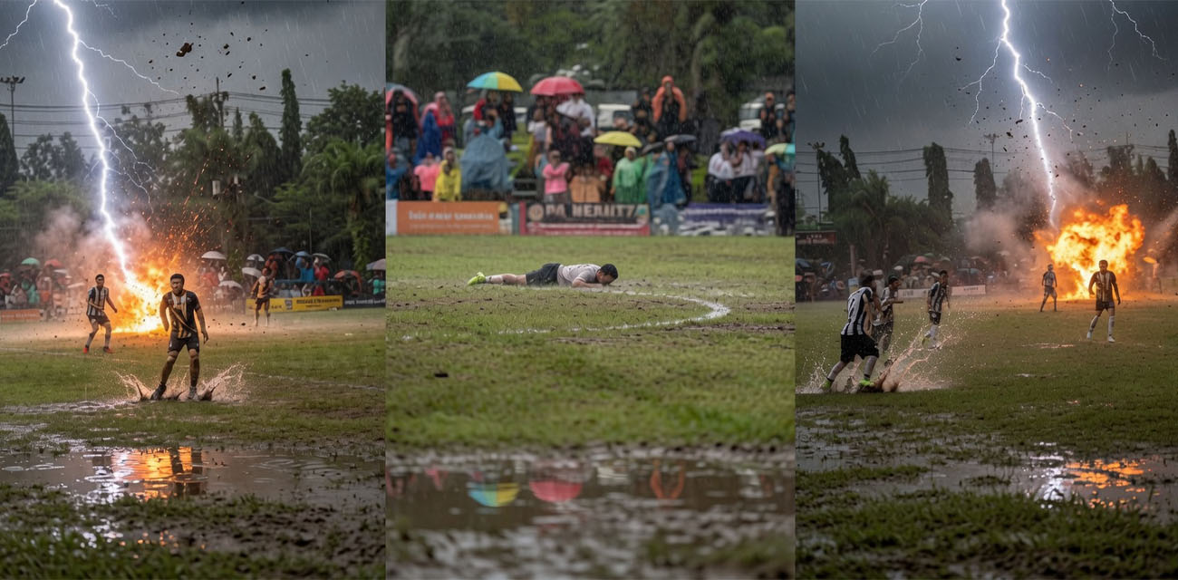 泰国南部足球赛 惊现雷击惨剧 一人被劈当场身亡12人受伤 这是发了多么重誓言！