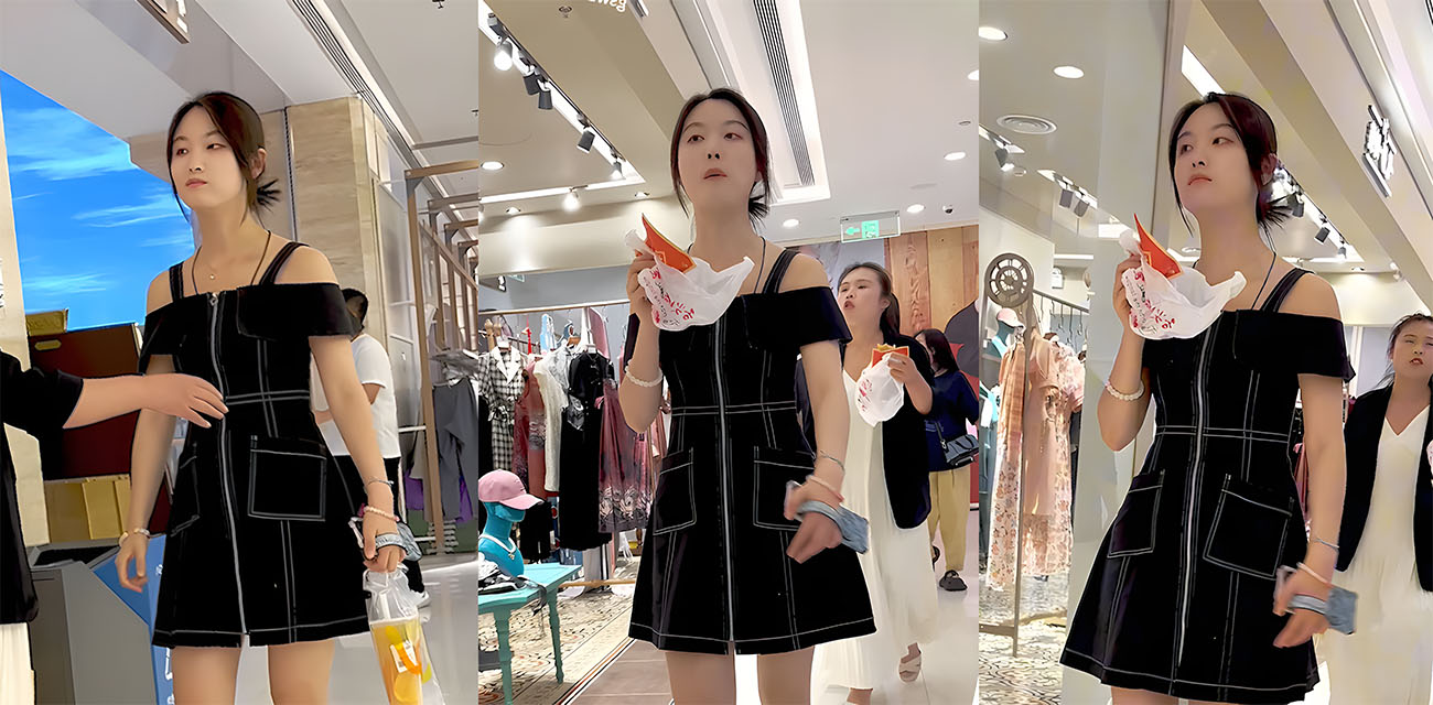 顶点大师系列 商场跟踪抄底coser嫩妹 低角度抓拍裙下风光 肥臀丁字裤全被看光！