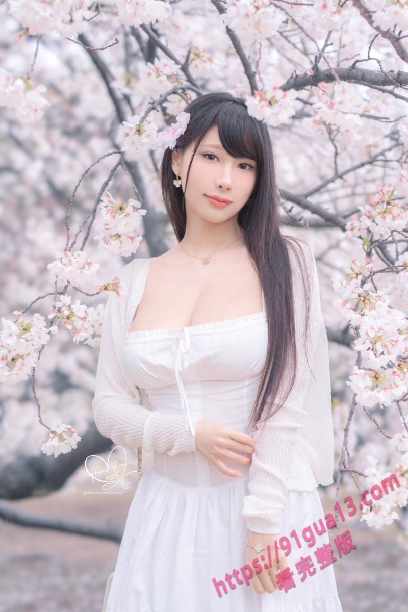 微密圈模特雨波_HaneAme专辑!雨樱下的约定 丰满御姐胸怀深不见底~ 配图12