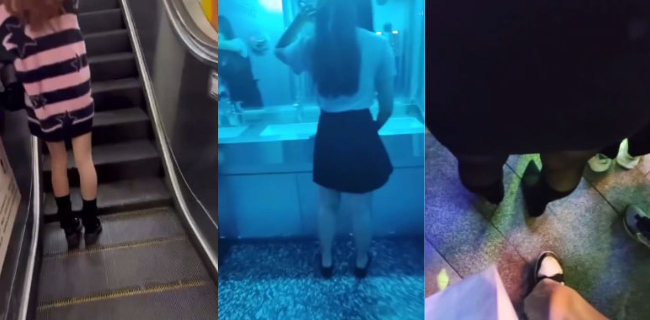 街射达人出动～大街上KTV里偷偷撸管射美女身上 鸡巴不大射程超远！