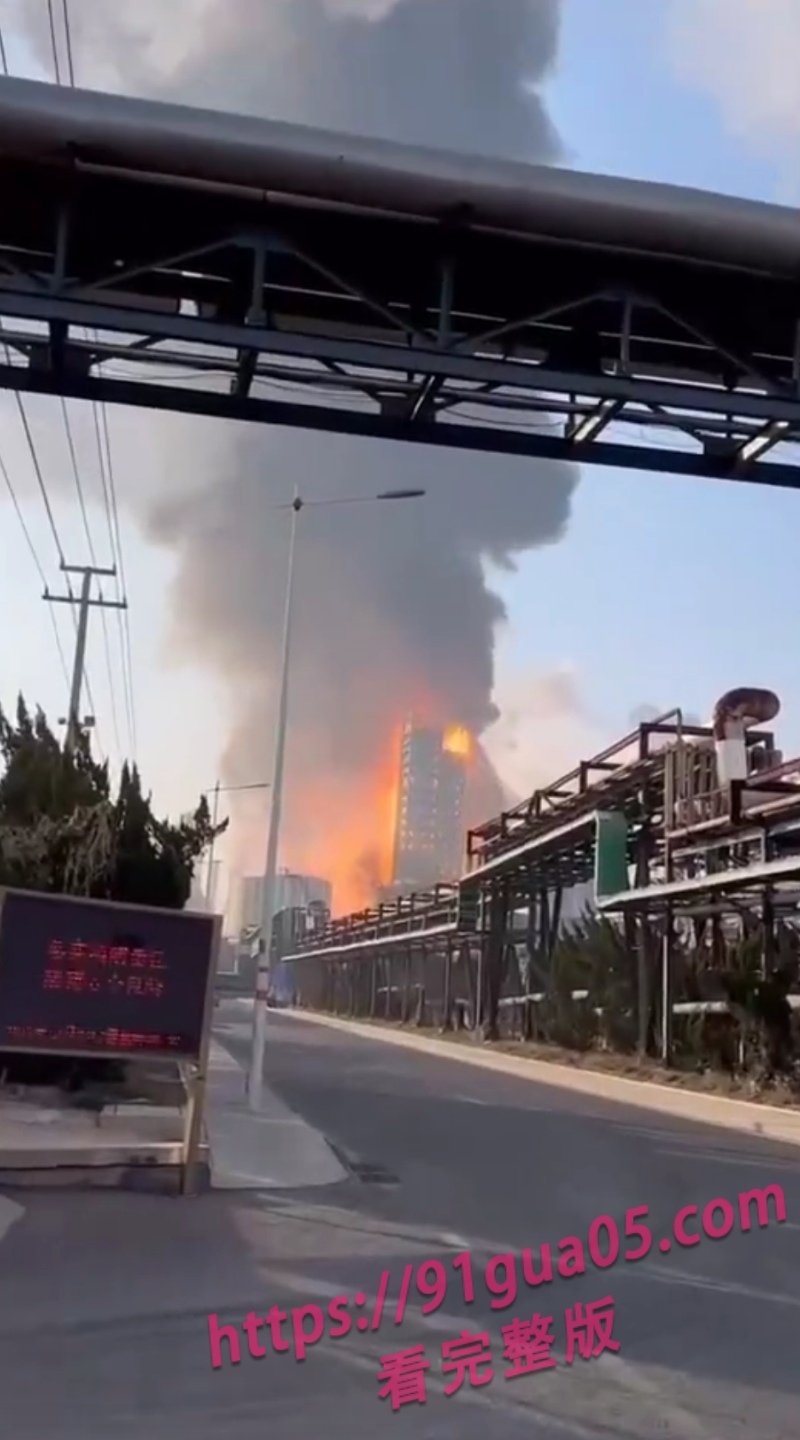 山东高密化工厂爆炸事件 村庄玻璃震碎浓烟滚滚~