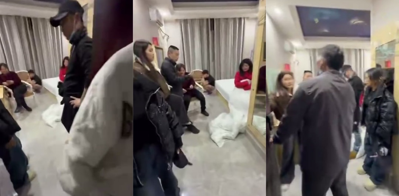 潮汕抓奸现场直击视频 全家上酒店抓奸 四个孩子三个不是自己的真是倒反天罡